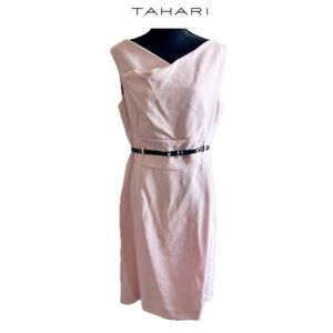 TAHARI by Arthur S. Levine NWT Petal Pink Belted Women’s Dress Style Kara Sz 14